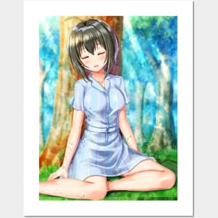 Kohinata Miho Anime Watercolor Posters and Art